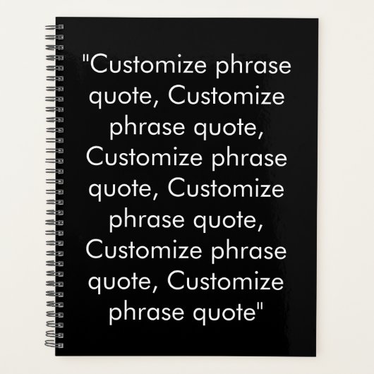 Minimalistisch zwart wit aangepaste tekst citaat m planner (Voorkant)