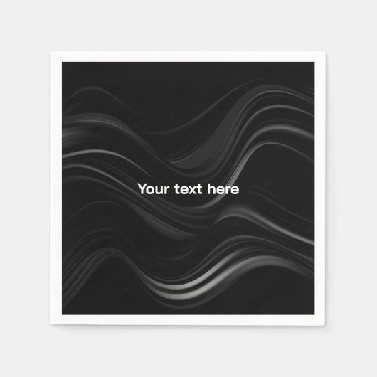 Minimalistisch zwart-wit Abstract | Jouw tekst toe Servet (Voorkant)