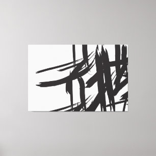 Minimalistisch Zwart-wit abstract muurkunst Canvas Afdruk