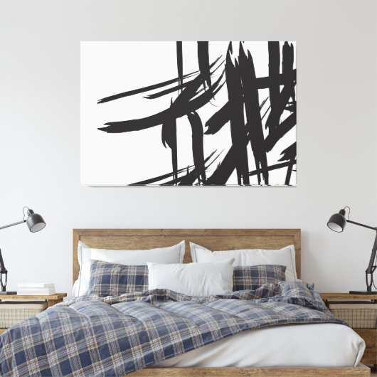 Minimalistisch Zwart-wit abstract muurkunst Canvas Afdruk (Insitu (Slaapkamer))