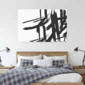 Minimalistisch Zwart-wit abstract muurkunst Canvas Afdruk (Insitu (Slaapkamer))