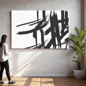 Minimalistisch Zwart-wit abstract muurkunst Canvas Afdruk