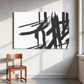 Minimalistisch Zwart-wit abstract muurkunst Canvas Afdruk