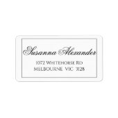 Minimalistisch zwart-wit adres etiket (Voorkant)