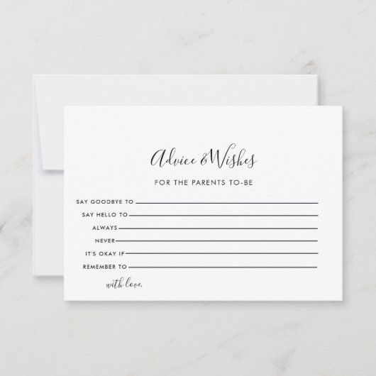 Minimalistisch Zwart Wit Advies en Wensen Kaart (Voorkant)