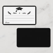 Minimalistisch zwart-wit Afstuderen advies Informatiekaartje (Voorkant / Achterkant)