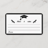 Minimalistisch zwart-wit Afstuderen advies Informatiekaartje (Voorkant)