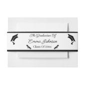 Minimalistisch zwart-wit Afstuderen gepersonalisee Uitnodigingen Wikkel (Voorkant Voorbeeld)