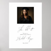 Minimalistisch zwart-wit Afstuderen welkom Poster (Voorkant)