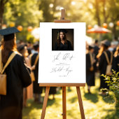 Minimalistisch zwart-wit Afstuderen welkom Poster