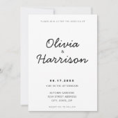 Minimalistisch zwart wit, allemaal in één bruiloft kaart (Voorkant)