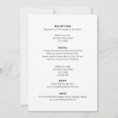 Minimalistisch zwart wit, allemaal in één bruiloft kaart (Achterkant)