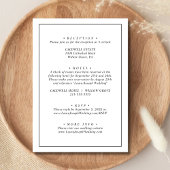 Minimalistisch zwart-wit alles in één bruiloft kaart