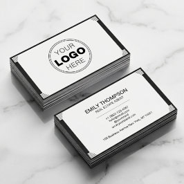 Minimalistisch Zwart Wit Art Deco Logo Visitekaartje