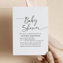 Minimalistisch zwart wit Baby shower