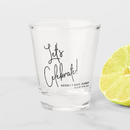 Minimalistisch zwart-wit Baby shower Shot Glas