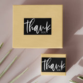 Minimalistisch zwart-wit Bedankt Sticker Label