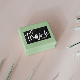 Minimalistisch zwart-wit Bedankt Sticker Label