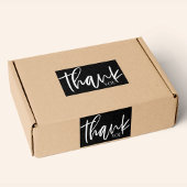 Minimalistisch zwart-wit Bedankt Sticker Label