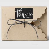 Minimalistisch zwart-wit Bedankt Sticker Label