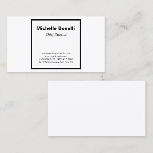 Minimalistisch zwart-wit beeldscherm visitekaartje (Voorkant / Achterkant)