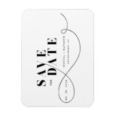 Minimalistisch zwart wit bespaart de datum magneet (Verticaal)