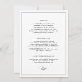 Minimalistisch zwart-wit blad alles in één bruilof kaart (Achterkant)