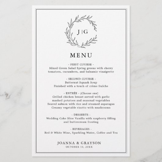 Minimalistisch Zwart & Wit Blad Modern Wedding Men (Voorkant)