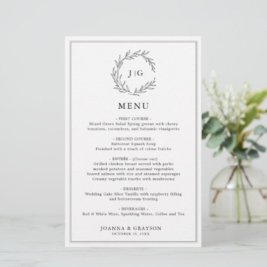 Minimalistisch Zwart & Wit Blad Modern Wedding Men (Staand voorkant)