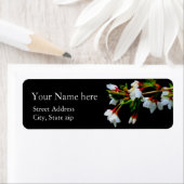 Minimalistisch Zwart Wit bloeiende Kersenbloesem Etiket (Insitu)