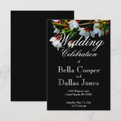 Minimalistisch Zwart Wit bloeiende Kersenbloesem Kaart (Voorkant / Achterkant)