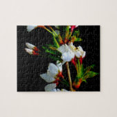 Minimalistisch Zwart Wit bloeiende Kersenbloesem Legpuzzel (Horizontaal)