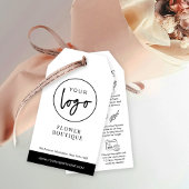 Minimalistisch Zwart Wit Bloemen Zorggids Hang Lab Cadeaulabel