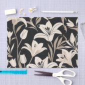 Minimalistisch zwart-wit bloemenpatroon tissuepapier (Craft)
