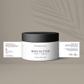 Minimalistisch Zwart & Wit Body Butter Productlabe Waterfles Etiket
