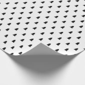 Minimalistisch zwart-wit boompatroon cadeaupapier (Hoek)