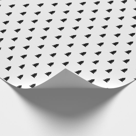 Minimalistisch zwart-wit boompatroon cadeaupapier (Hoek)
