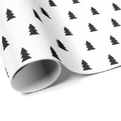 Minimalistisch zwart-wit boompatroon cadeaupapier (Rol Hoek)