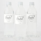 Minimalistisch zwart-wit bruids waterflesetiket waterfles etiket (Flessen)