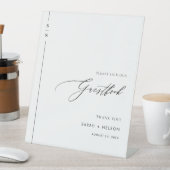 Minimalistisch zwart & wit bruiloft gastenboek reclamebord met voetstuk (Insitu)