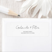 Minimalistisch zwart-wit bruiloft retouradres etiket (Insitu)