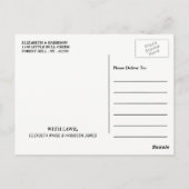 Minimalistisch, zwart-wit, bruiloft sparen de Datu Briefkaart (Achterkant)