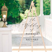 Minimalistisch zwart-wit bruiloft welkom teken acryl bord