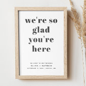 Minimalistisch zwart-wit bruiloft welkomstbord poster