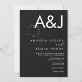 Minimalistisch zwart-wit bruisend huwelijk kaart (Voorkant)