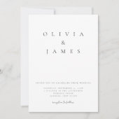 Minimalistisch zwart-wit bruisend huwelijk kaart (Voorkant)