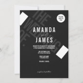 Minimalistisch zwart-wit bruisend huwelijk kaart (Voorkant)