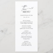Minimalistisch zwart-wit bruisend huwelijk menu (Voorkant)