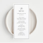 Minimalistisch zwart-wit bruisend huwelijk menu