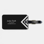 Minimalistisch zwart-wit Chevron Bagagelabel (Achterkant horizontaal)